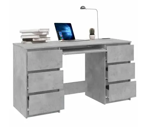 Rakstāmgalds, Betonpelēks, 140X50X77 Cm, Inženierijas Koks Vidaxl
