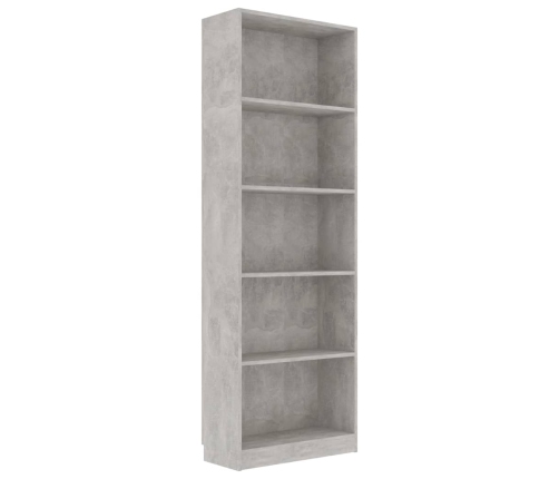 5-Līmeņu Grāmatu Plaukts, Pelēks, 60X24X175Cm Inženierijas Koks Vidaxl