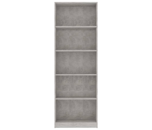 5-Līmeņu Grāmatu Plaukts, Pelēks, 60X24X175Cm Inženierijas Koks Vidaxl