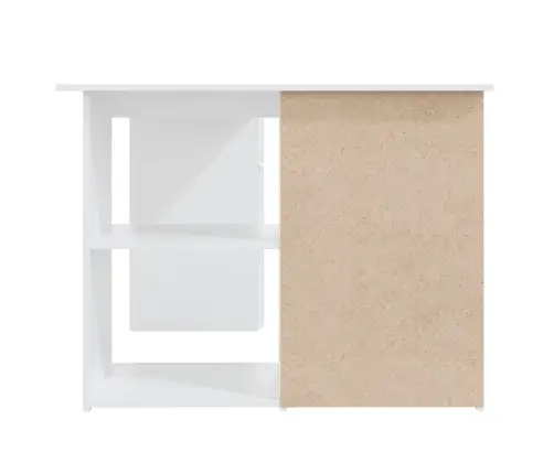 Kampinis Rašomasis Stalas, Baltas, 145X100X76cm Mediena