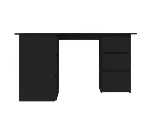 Nurga Kirjutuslaud, Must 145 X 100 X 76 Cm Tehispuit