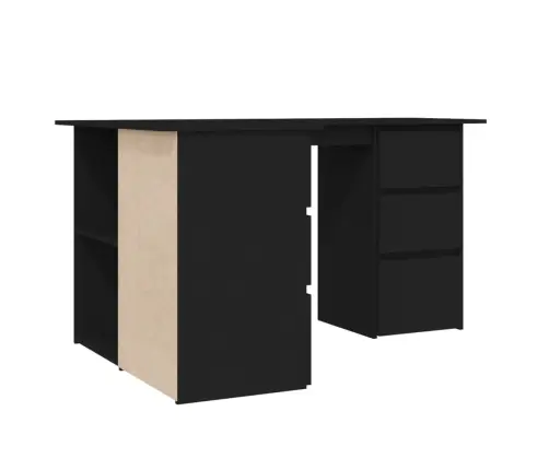 Nurga Kirjutuslaud, Must 145 X 100 X 76 Cm Tehispuit