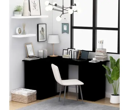 Nurga Kirjutuslaud, Must 145 X 100 X 76 Cm Tehispuit