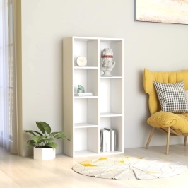 Grāmatu Plaukts, Balts, 50X25X106 Cm, Inženierijas Koks Vidaxl