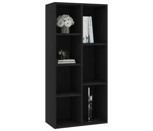 Grāmatu Plaukts, Melns, 50X25X106 Cm, Inženierijas Koks Vidaxl