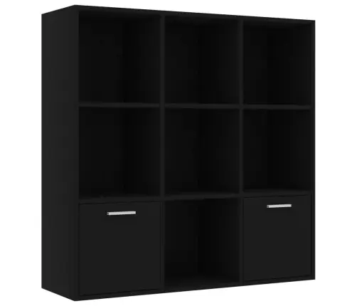 Grāmatu Plaukts, Melns, 98X30X98 Cm, Inženierijas Koks Vidaxl