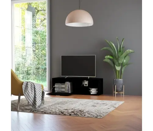 Televizoriaus Spintelė, Juoda, 120X34X37cm Apdirbta Mediena