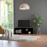 Televizoriaus Spintelė, Juoda, 120X34X37cm Apdirbta Mediena