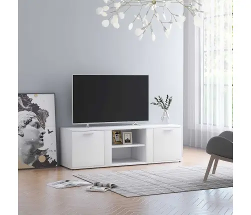 Telerikapp, Valge, 120 X 34 X 37 cm Tehispuit