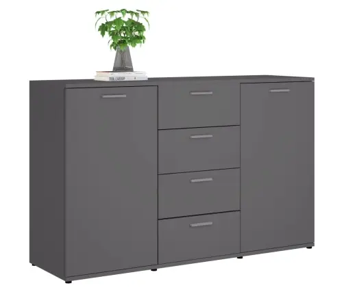 Šoninė Spintelė, Pilka, 120X35,5X75cm Apdirbta Mediena