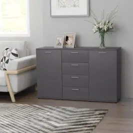 Šoninė Spintelė, Pilka, 120X35,5X75cm Apdirbta Mediena