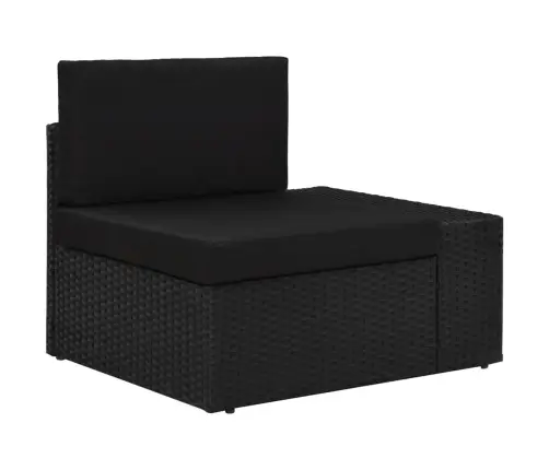 Moduļu Stūra Dīvāns Ar Kreiso Roku Balstu, Pe Rotangpalma,Melns Vidaxl