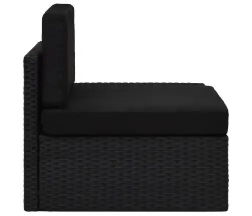 Moduļu Stūra Dīvāns Ar Kreiso Roku Balstu, Pe Rotangpalma,Melns Vidaxl