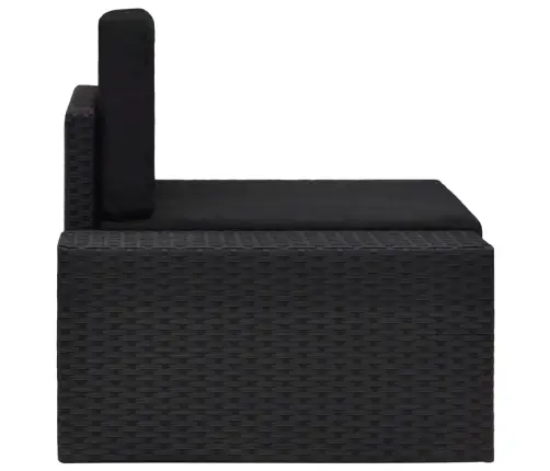 Moduļu Stūra Dīvāns Ar Labo Roku Balstu, Pe Rotangpalma, Melns Vidaxl