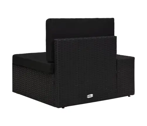 Moduļu Stūra Dīvāns Ar Labo Roku Balstu, Pe Rotangpalma, Melns Vidaxl