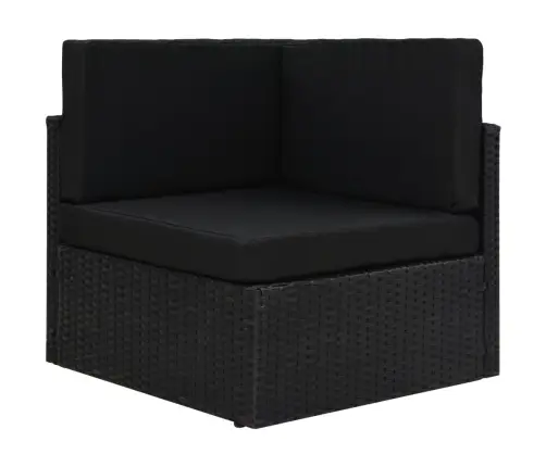 Moduļu Stūra Dīvāns, Melna Pe Rotangpalma Vidaxl