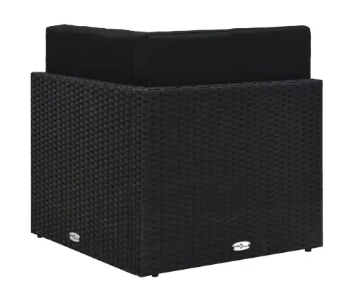 Moduļu Stūra Dīvāns, Melna Pe Rotangpalma Vidaxl