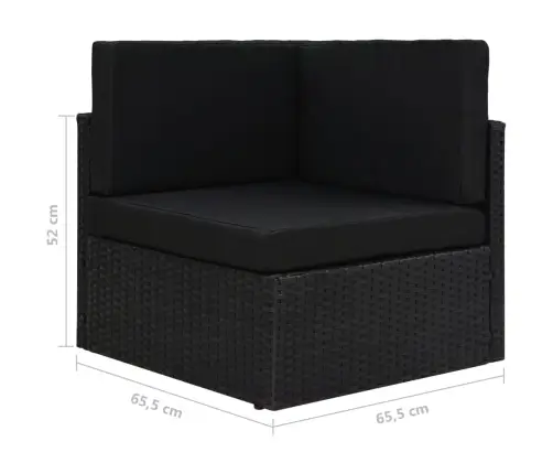 Moduļu Stūra Dīvāns, Melna Pe Rotangpalma Vidaxl