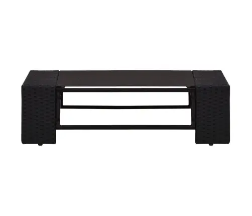 2-Daļīgs Dārza Atpūtas Mēbeļu Komplekts, Pe Rotangpalma, Melns Vidaxl