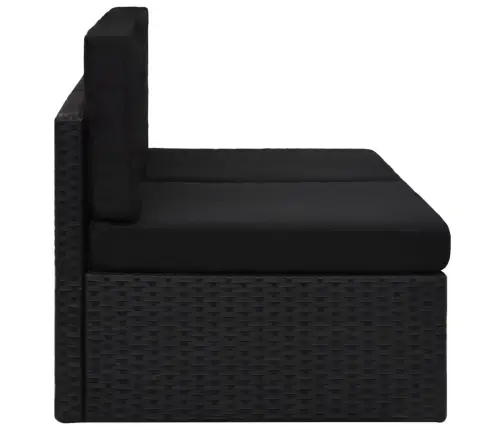 Moduļu Dīvāns, Divvietīgs, Melna Pe Rotangpalma Vidaxl