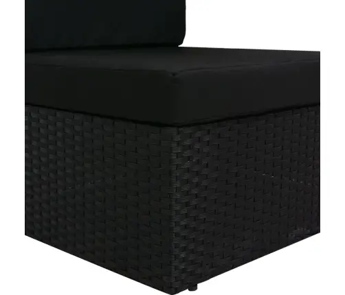 Moduļu Dīvāns, Divvietīgs, Melna Pe Rotangpalma Vidaxl