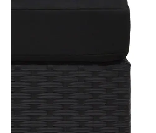 Modulinė Trivietė Sofa, Juodos Spalvos, Poliratanas