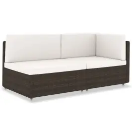 Modulinė Dvivietė Sofa, Rudos Spalvos, Poliratanas