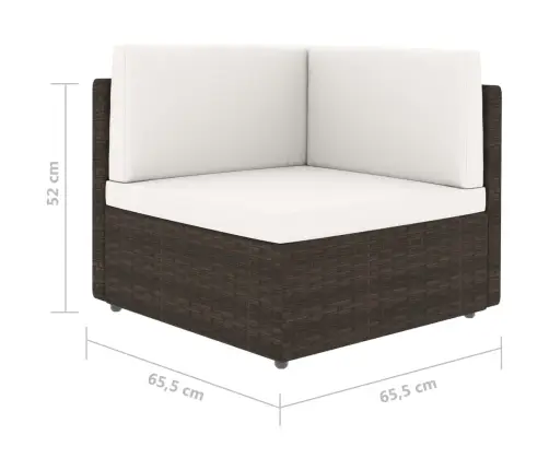 Moduļu Dīvāns, Divvietīgs, Brūna Pe Rotangpalma Vidaxl