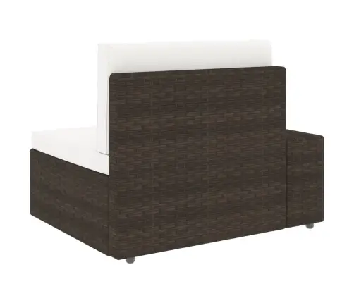 Moduļu Dīvāns, Trīsvietīgs, Brūna Pe Rotangpalma Vidaxl