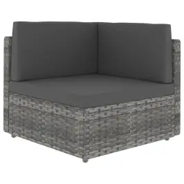 Modulinė Kampinė Sofa, Pilkos Spalvos, Poliratanas