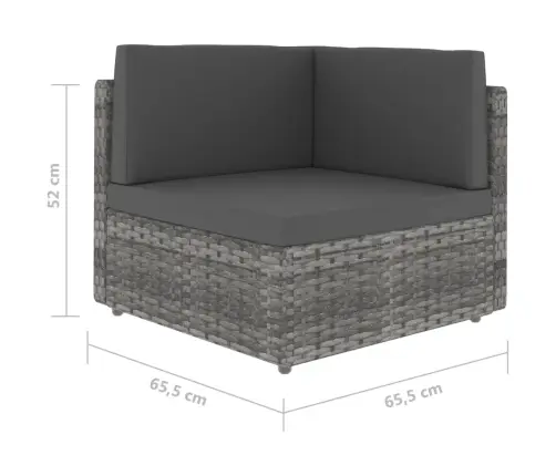 Moduļu Stūra Dīvāns, Pelēka Pe Rotangpalma Vidaxl