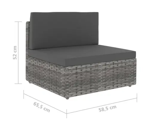 Moduļu Dīvāns, Divvietīgs, Pelēka Pe Rotangpalma Vidaxl