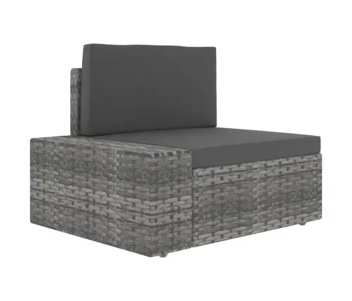 Modulinė Trivietė Sofa, Pilkos Spalvos, Poliratanas