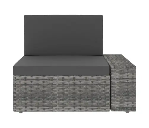 Modulinė Trivietė Sofa, Pilkos Spalvos, Poliratanas