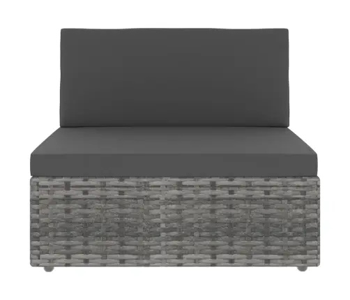 Modulinė Trivietė Sofa, Pilkos Spalvos, Poliratanas