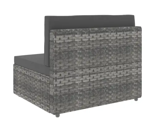 Modulinė Trivietė Sofa, Pilkos Spalvos, Poliratanas