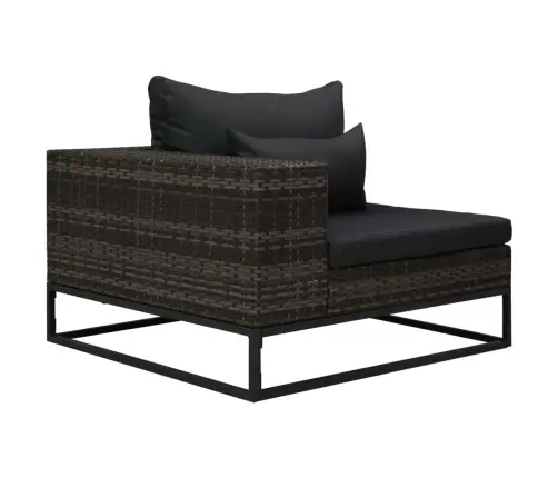 5-Daļīgs Dārza Dīvāna Komplekts Ar Matračiem, Pelēks Pe Pinums Vidaxl