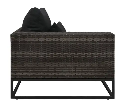 5-Daļīgs Dārza Dīvāna Komplekts Ar Matračiem, Pelēks Pe Pinums Vidaxl