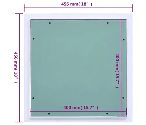 Revīzijas Lūka, Alumīnija Rāmis, Ģipškartons, 400X400 Mm Vidaxl