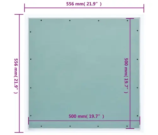 Revīzijas Lūka, Alumīnija Rāmis, Ģipškartons, 500X500 Mm Vidaxl