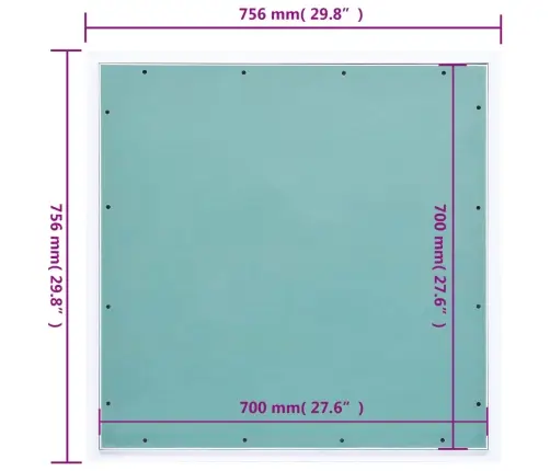 Revīzijas Lūka, Alumīnija Rāmis, Ģipškartons, 700X700 Mm Vidaxl