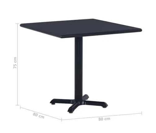 Dārza Galds, Melns, 80X80X75 Cm Vidaxl