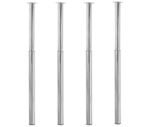 Saliekamas Galda Kājas, 4 Gab., Hroma Krāsā, 710 Mm-1100 Mm Vidaxl