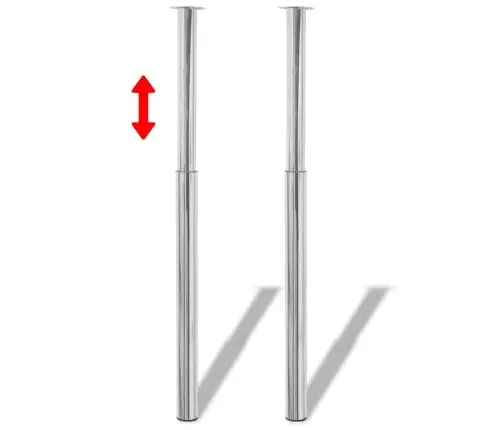 Saliekamas Galda Kājas, 4 Gab., Hroma Krāsā, 710 Mm-1100 Mm Vidaxl
