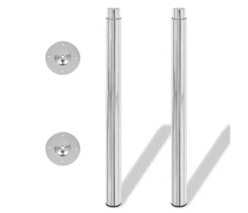 Saliekamas Galda Kājas, 4 Gab., Hroma Krāsā, 710 Mm-1100 Mm Vidaxl