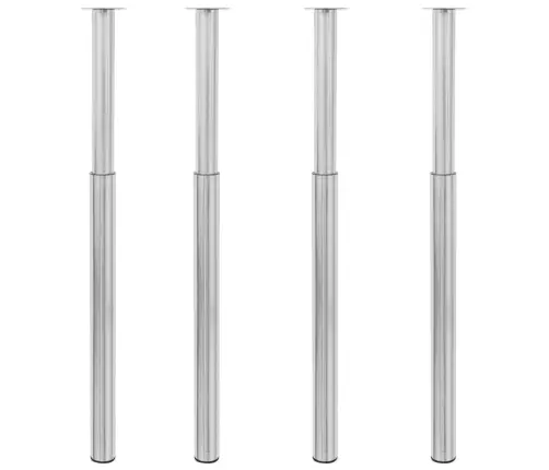 Saliekamas Galda Kājas, 4 Gab., Matēts Niķelis, 710 Mm-1100 Mm Vidaxl