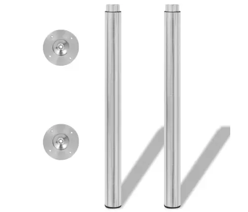 Saliekamas Galda Kājas, 4 Gab., Matēts Niķelis, 710 Mm-1100 Mm Vidaxl