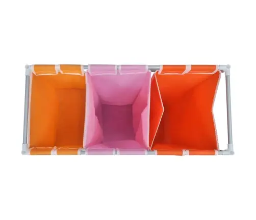 3-Daļīgi Veļas Grozi Ar Mazgāšanas Kasti, 2 Gab. Vidaxl