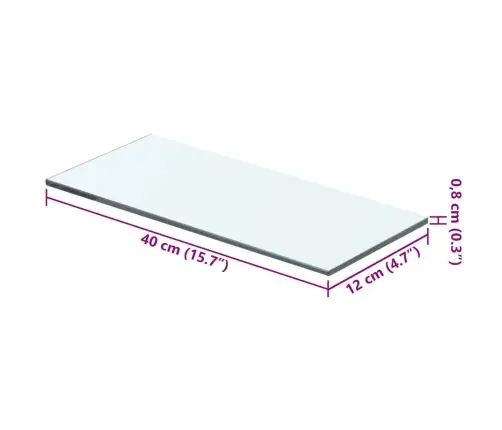 Sienas Plaukti, 2 Gab., 40X12 Cm, Caurspīdīgs Stikls Vidaxl