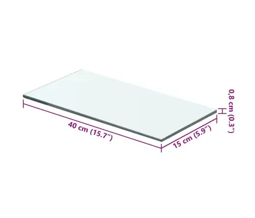 Stikla Plauktu Paneļi, 2 Gab., 40X15 Cm, Caurspīdīgi Vidaxl